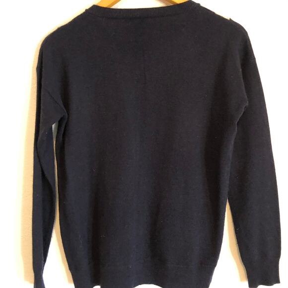 J. Crew blue striped pullover sweater wool angora cozy warm colorful Size XS - Picture 2 of 5